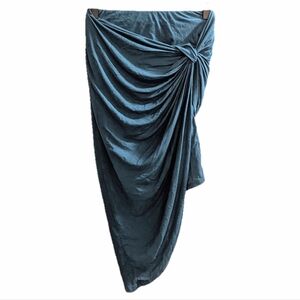 Charlotte Russe teal asymmetrical ruched summer skirt